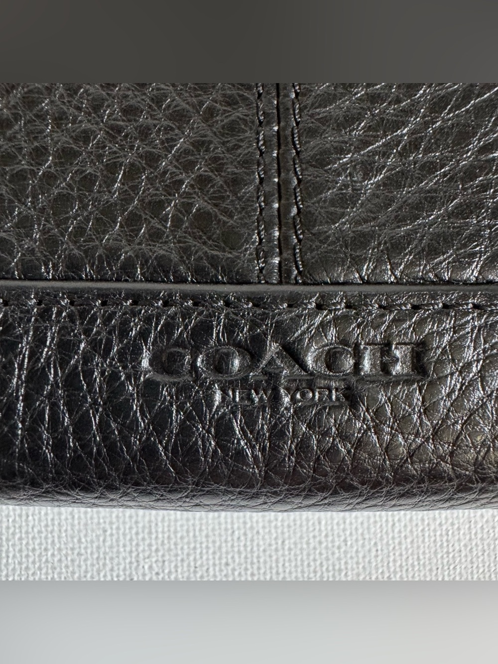 Coach Zip Around Snap Wallet Black Pebbled Leather Accordion Bifold ID - Picture 6 of 10
